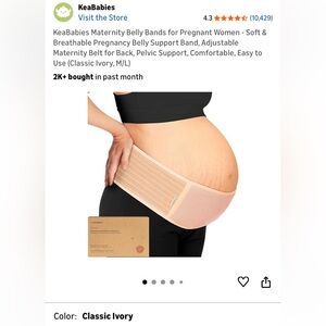 KeaBabies Maternity Belly Band in Ivory